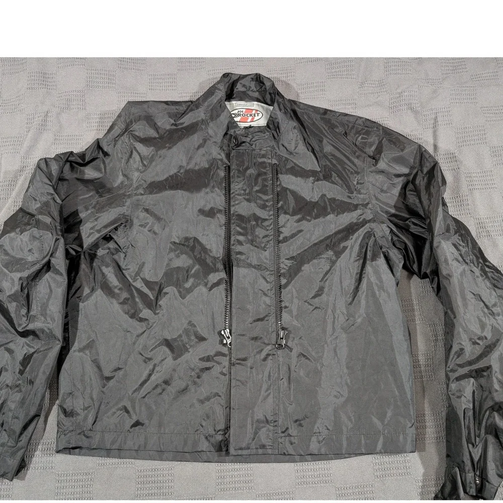 Joe Rocket Black Nylon Motorcycle Jacket Liner Dual Zip Snap Cuff Mens Lg